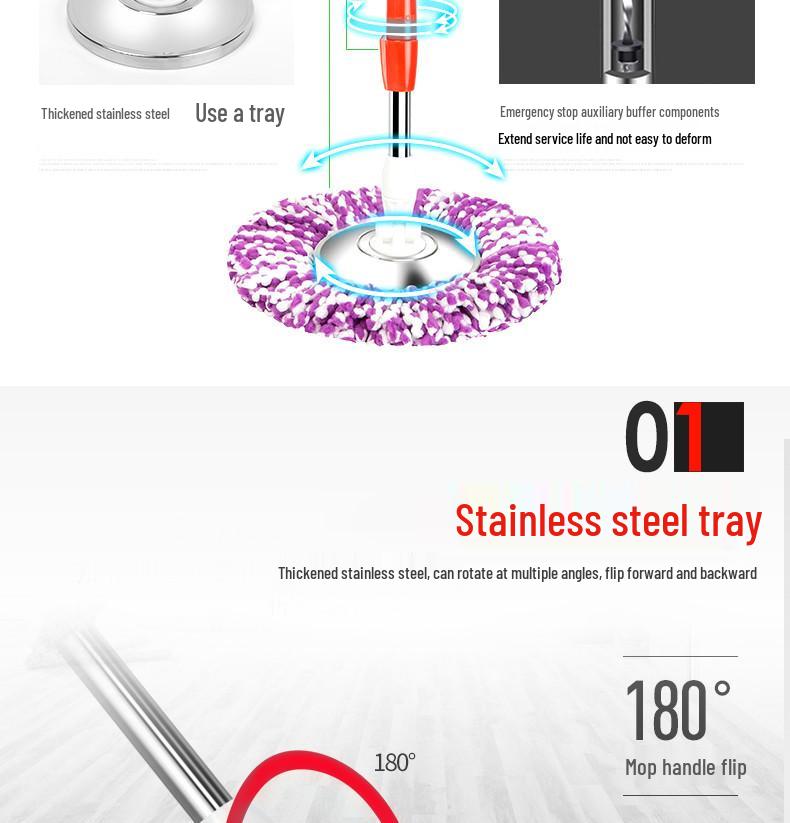 Universeller Rotationsmopp mit Doppelantrieb & Freihandsystem