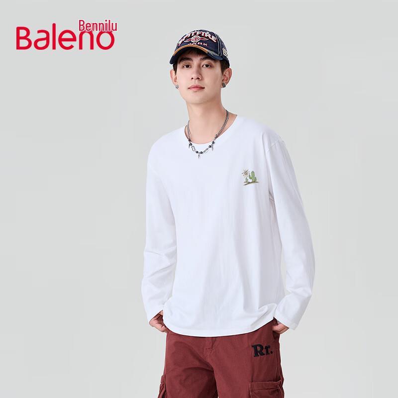 Baleno Men s JPB Plant Print Heavyweight Cotton Long Sleeve T-Shirt L