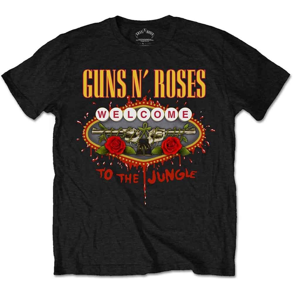 Guns N  Roses  Welcome To The Jungle  Black T shirt - NEW Unisex T-Shirt S