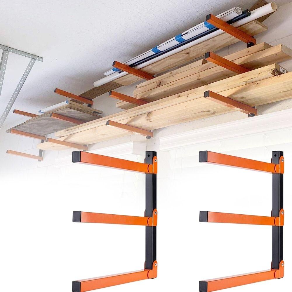 

2pcs/set 3-Level Workshop Rack Metal Lumber Storage Rack Heavy Duty Metal Shelf Tool Box 2pcs/set