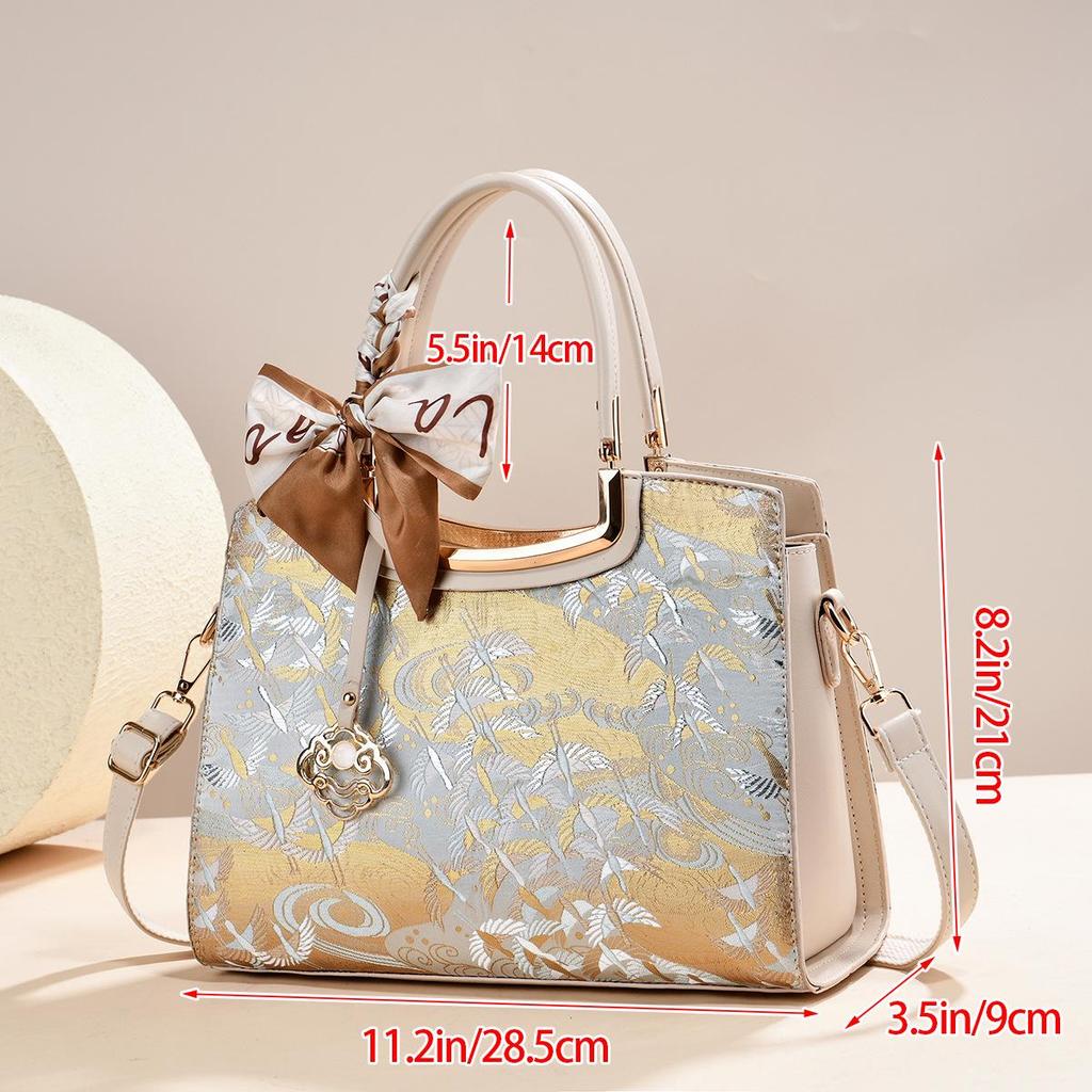 Chinese Style Embroidery Handbag for Mother’s Day - Elegant Red Wedding Gift for Middle-aged Women