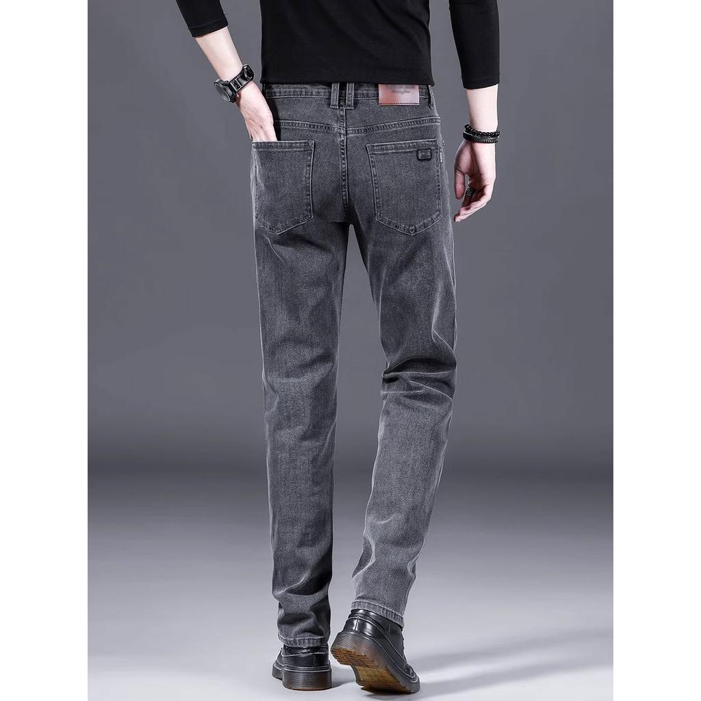 Modetrend Jeans Herren Frühling und Sommer Neue schmale gerade Hosen Mittlere Taille Vielseitige Freizeithosen