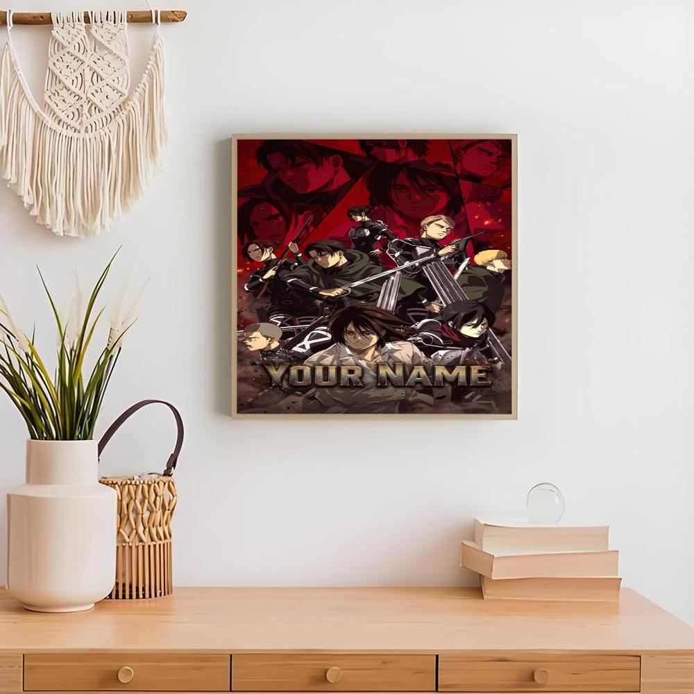 Attack Titan Personalized Text Diamond Painting Round Diamond Mosaic Rhinestones Diamond Embroidery Craft Kit Wall Decor Without Frame