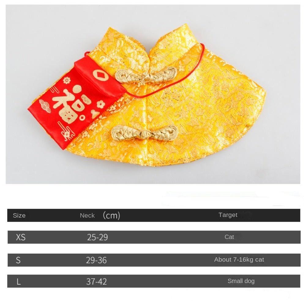 Tang Dynasty Dress Costume Pet Collar New Year Pet Dress Up Cat Vest Cat Cloak Pet Coat Cat Cape