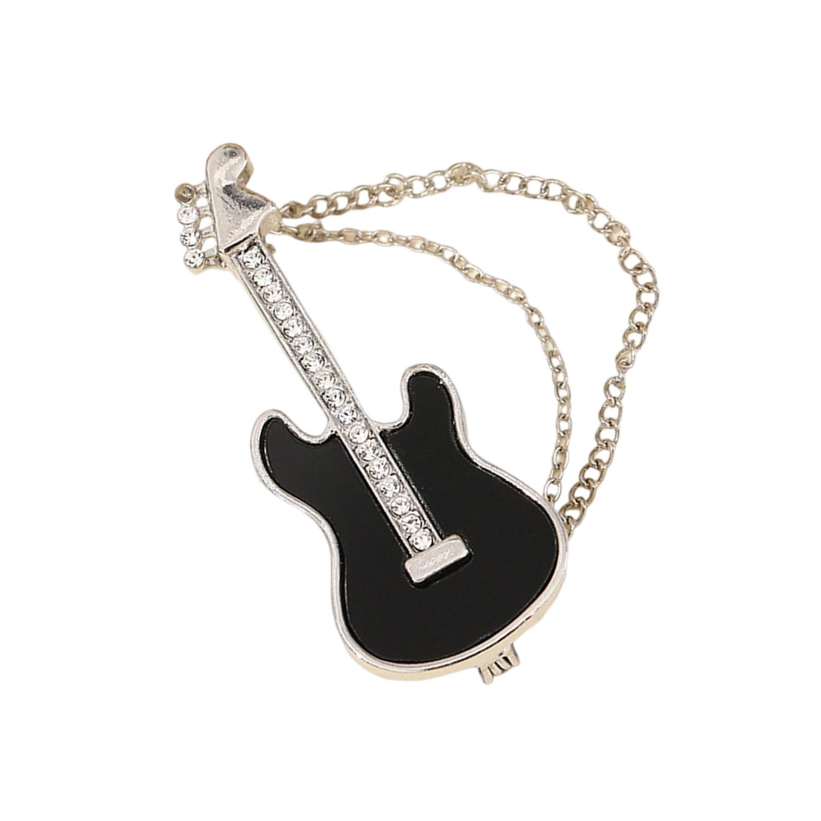

Beautiful Guitar Pins Metal Brooch Fun Jewelry Unique Badges Alloy Texture Suitable for Daily Party and Everyday Use чорний