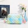 Fashionable Minimalist Portable Women's Bag Versatile Small Square Bag Colorful Embroidery Diamond Lattice Crossbody Bag