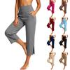 Pantaloni Yoga da Donna a Vita Alta Cropped Lunghezza Capri Orlo Spaccato Pantaloni Sportivi con Tasche per Allenamento e Uso Quotidiano