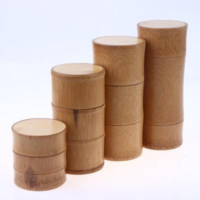 Boîte de rangement alimentaire en bambou naturel Boîte de rangement pour thé, noix, épices Boîte à thé Pot organisateur écologique Contenants de cuisine