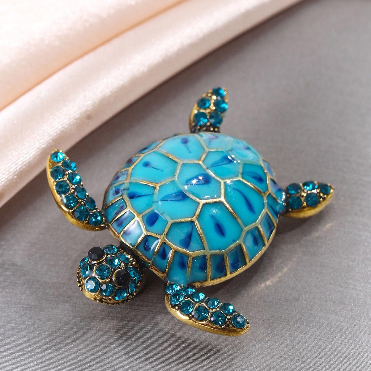 

1PC Women s European and American Trend Personalized Turtle Shaped Brooch Fashion Dressing Banquet Party Festival Gift 7400