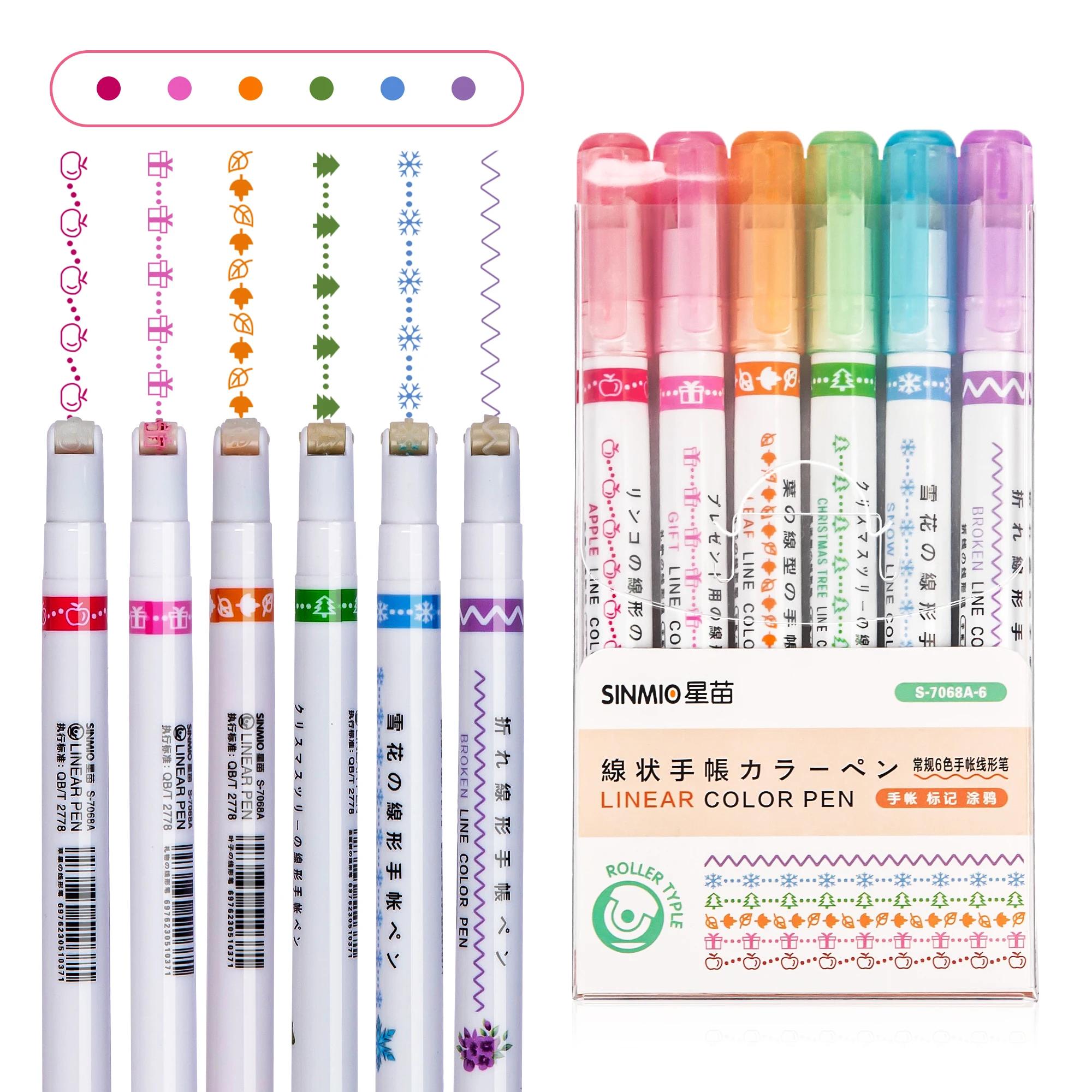 

3 шт. Kawaii Flowers Line Shaped маркеры-маркеры с роликовым наконечником изогнутые линейные маркеры для письма канцелярские принадлежности для рисования