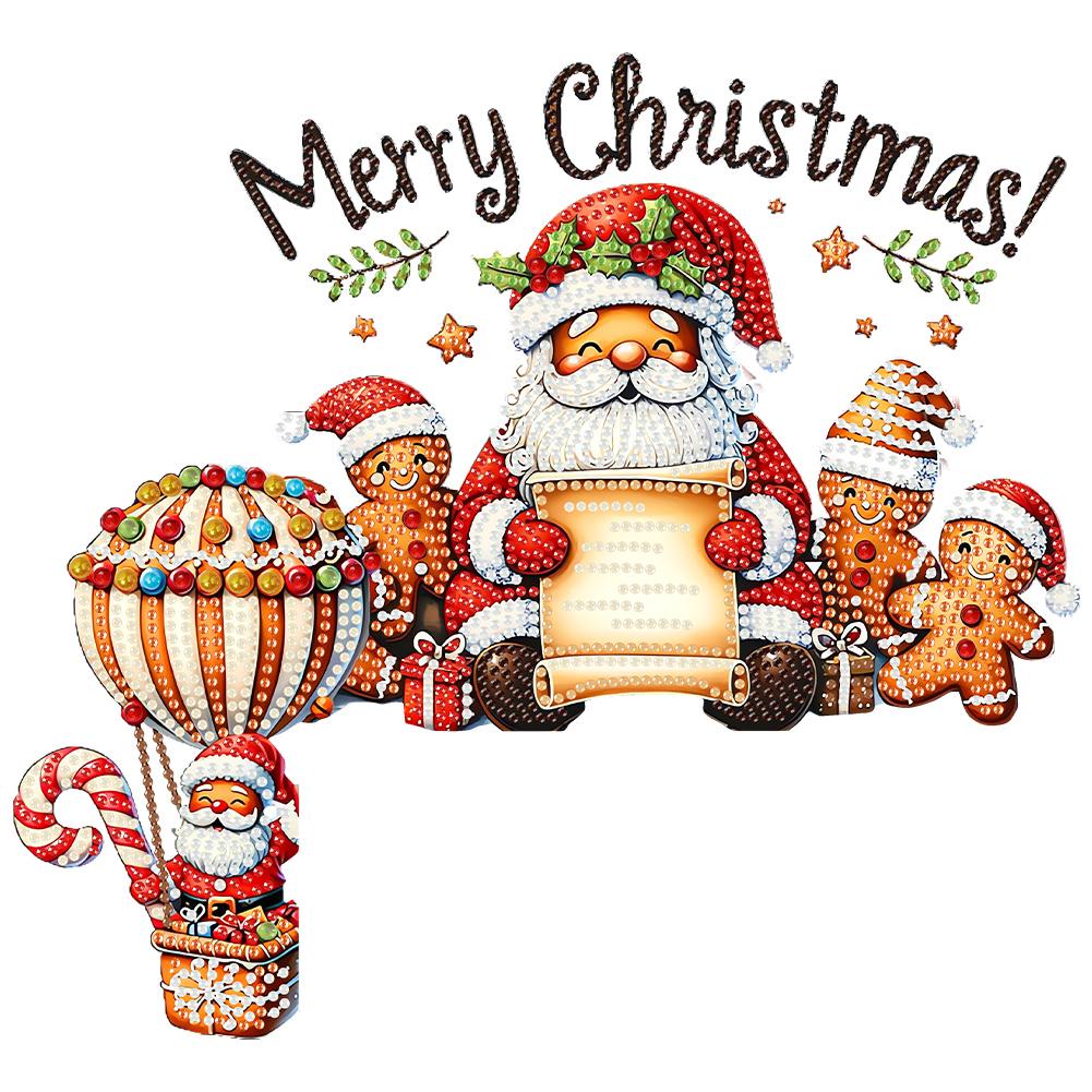 DIY Xmas Diamond Painting Door Frame Hanging Decor Partial Drill Decorative Wooden Door Pendant Diamond Arts Set for Home Office