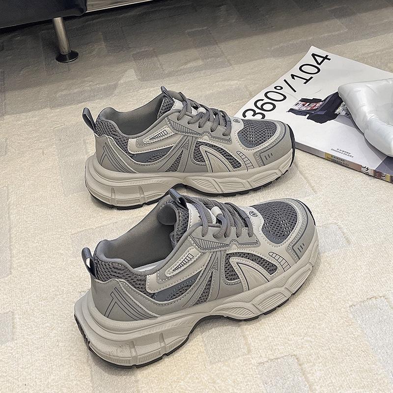 

2025 Fall/Winter Women s Retro Thick-Soled Casual Running Shoes 35 бордовый