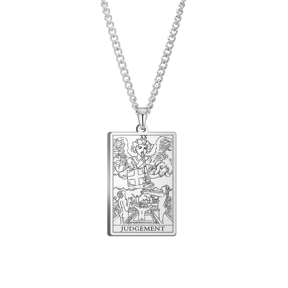 Dawapara Vintage Tarot Kartı Kolye Major Arkana Pagan Astroloji Tılsım Kolye Uçları Paslanmaz Çelik Takı