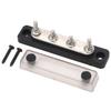 Battery Junction Block with Transparent Shell 4 Post M5 Terminal Power Distribution for Car RV Ships