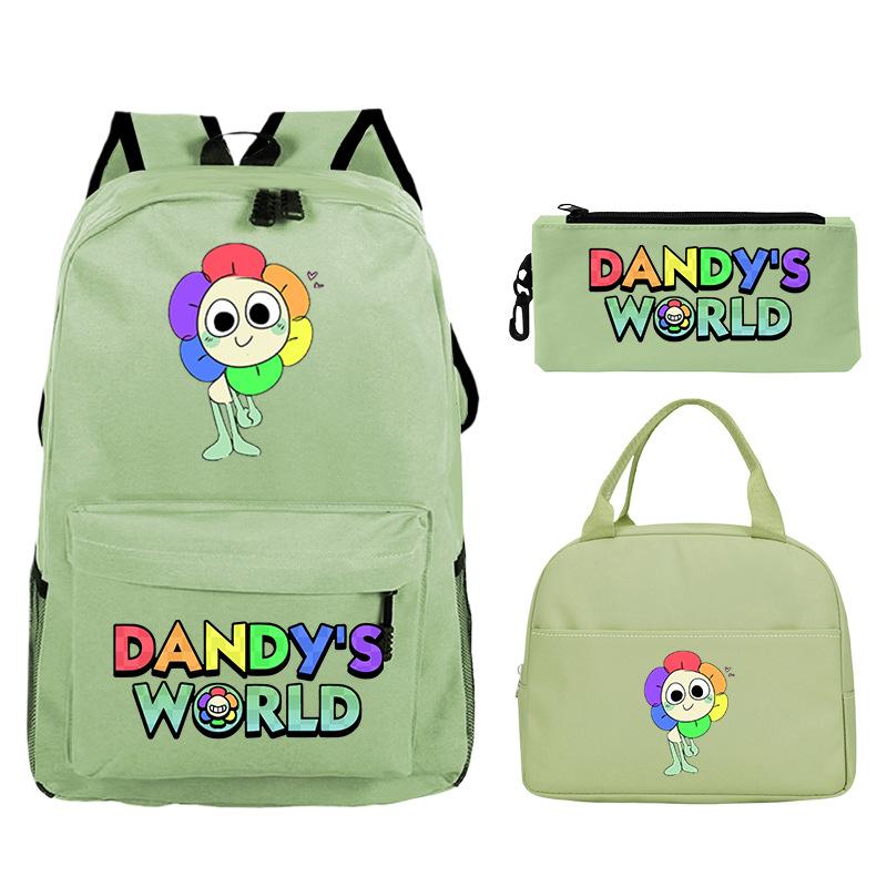 Dandy's World Game Merchandise Printed Primary and Secondary School Schoolbag Three-piece Set Foreign Trade Popular Children's Backpack