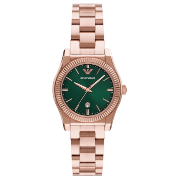 

Emporio Armani Vintage Series Quartz Watch Stainless Steel Band 32Mm Green Dial 50M Water Resistant Women watches AR11639 Green Dial
