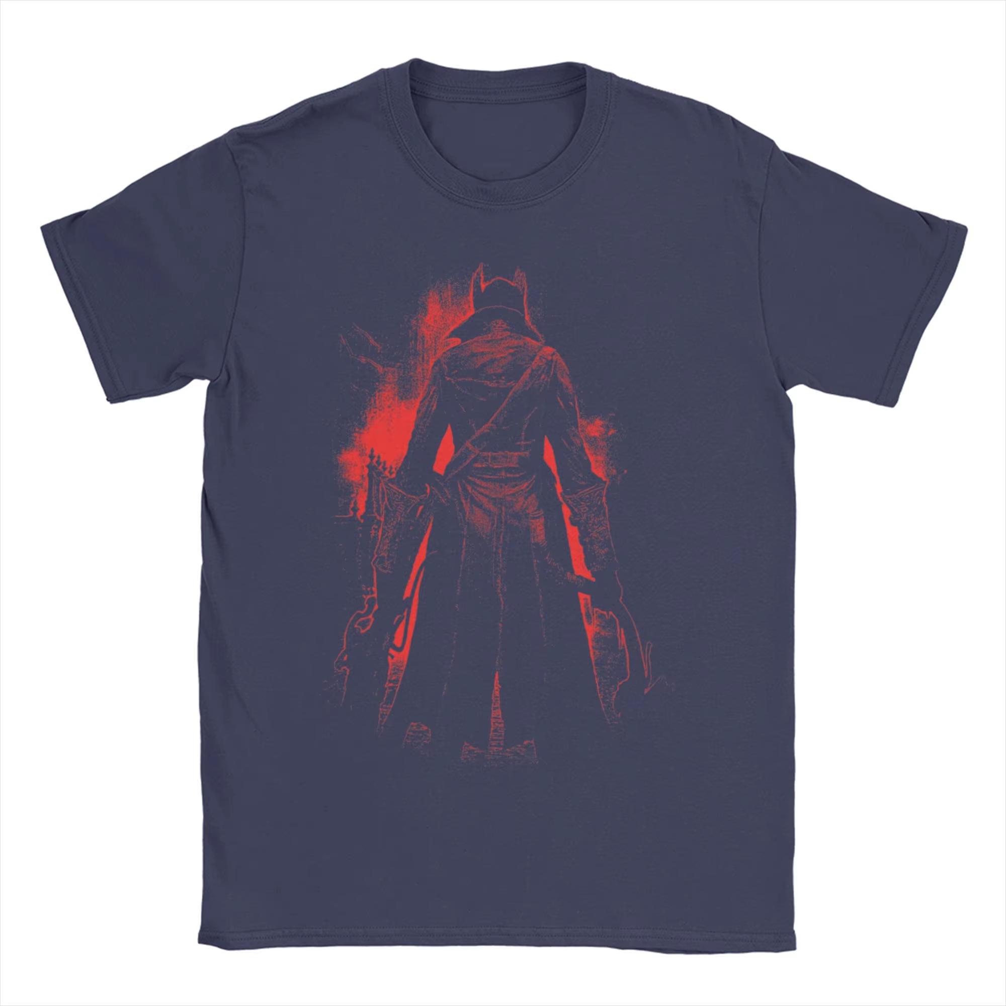

Men s Fear The Old Blood T Shirt Bloodborne Pure Cotton Tops Casual Short Sleeve Round Collar Tees Graphic Printed T-Shirts 4XL