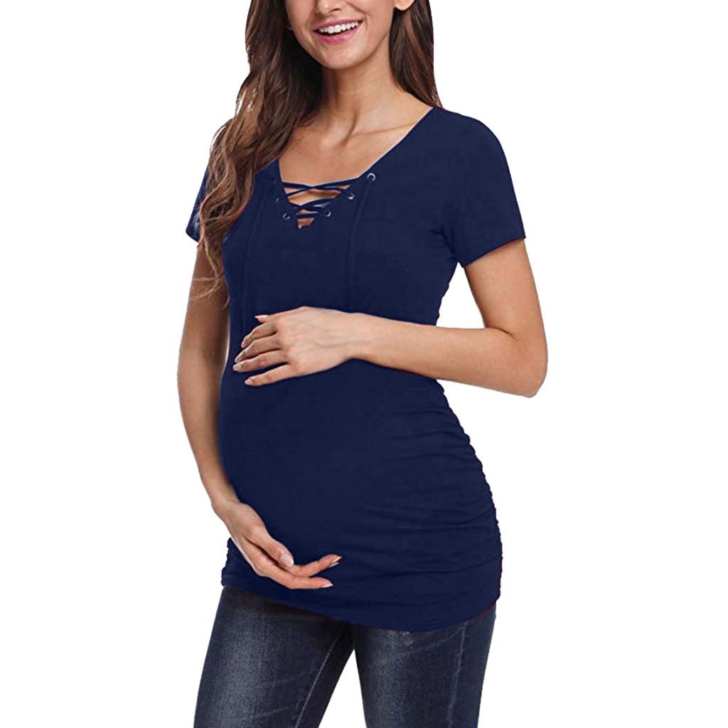 Fashion Women Pregnancy Casual Solid Short Sleeve Tops Blouse Maternity T Shirt Fashion Women Pregnancy Casual Solid Short Sleeve Tops Blouse Maternity T Shirt