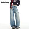 Women's American Retro Washed Loose Wide-Leg Jeans