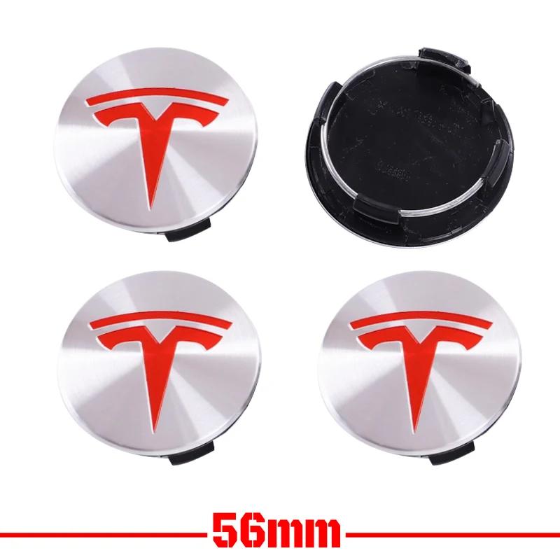 4 Stück für Tesla Model 3 Model Y Abzeichenabdeckungen Radkappen 4 Stück 56mm Radnabendeckel für Tesla Model Y X S 2023 Auto Zubehör Stil
