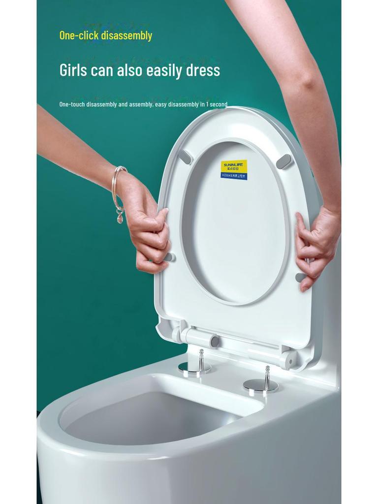 Housse de siège de toilette universelle à installation rapide et à descente lente - Accessoires épais et adaptés à la maison