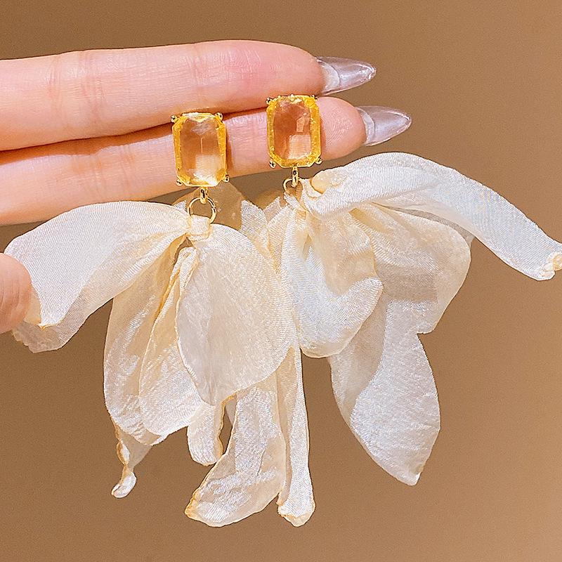 2024 Summer Floral High-End Stud Earrings - Elegant Light Luxury Design for Women