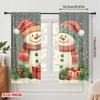 2pcs,2D Plane Printing Creative Curtains Cute Snowmen Christmas Gifts_a Durable Polyester (without Rod) Decorations For Home for
