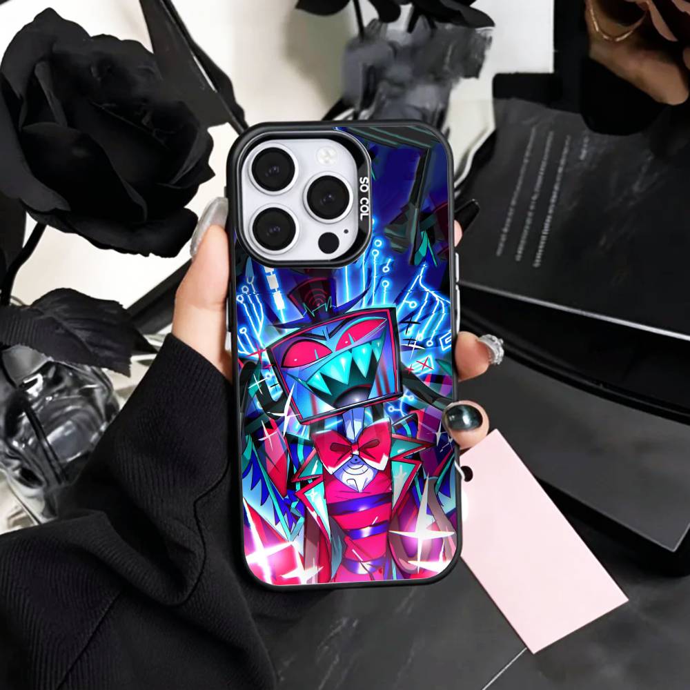 Cool C-Cartoon H-Hazbin Vox H-Hotel   Phone Case For iPhone17,16,15,14,13,12,11 Plus,Pro Max Colored Silver Plated Inside Cover iPhone17PRO