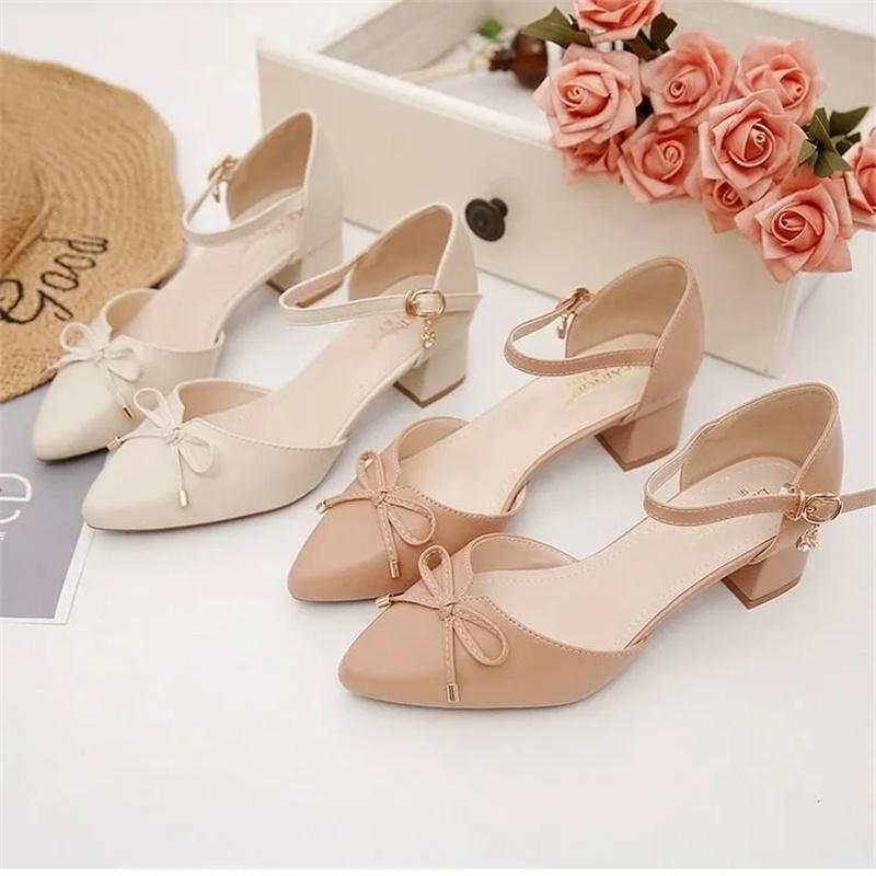 women fashion sweet pointed toe black high quality stiletto heels for sexy party lady casual beige office pumps ab612