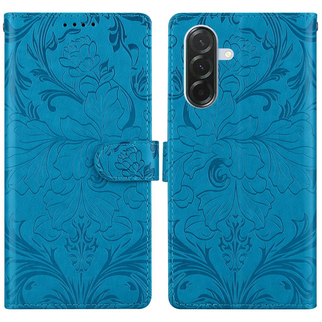 For Samsung Galaxy A26 5G Leather Case Imprinted Floral Pattern Wallet Stand Flip Phone Cover