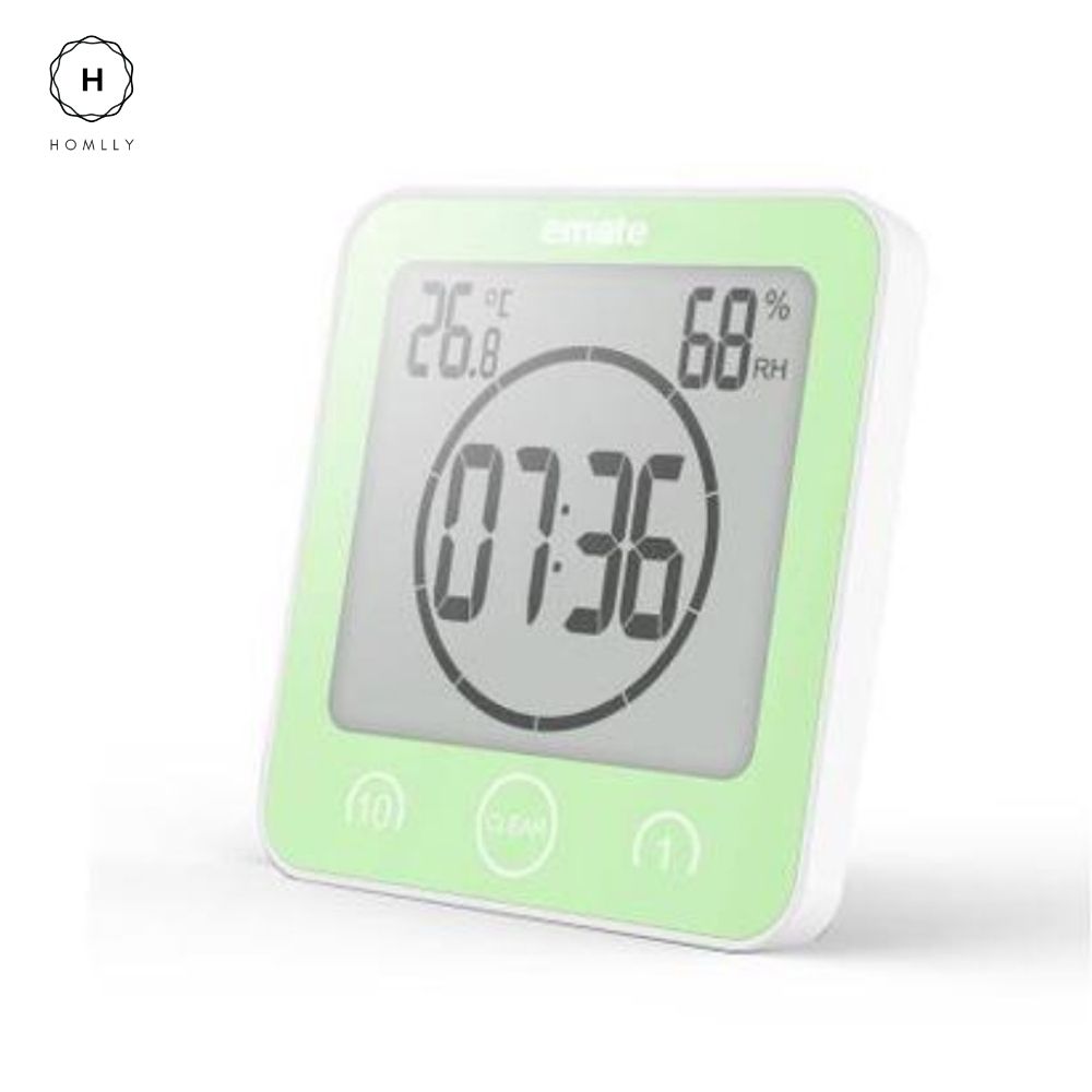 

Homlly Bathroom Waterproof Big Digital LCD Wall Clock Timer with Alarm зелений