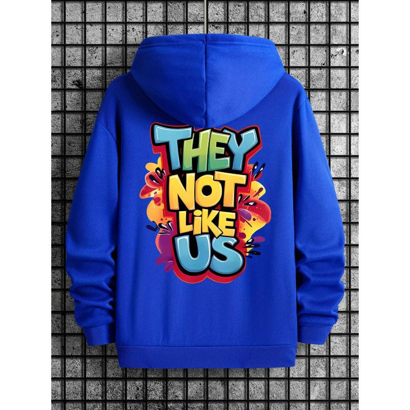 Vibrant Hooded Sweater - Bold "They Not Like Us" Pattern