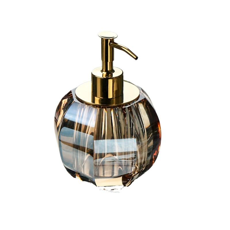 Creative Crystal Glass Lotion Bottle Champagne Gold Diamond Soap Dispenser Portable Liquid Soap Refill Bottle Bathroom Accessory