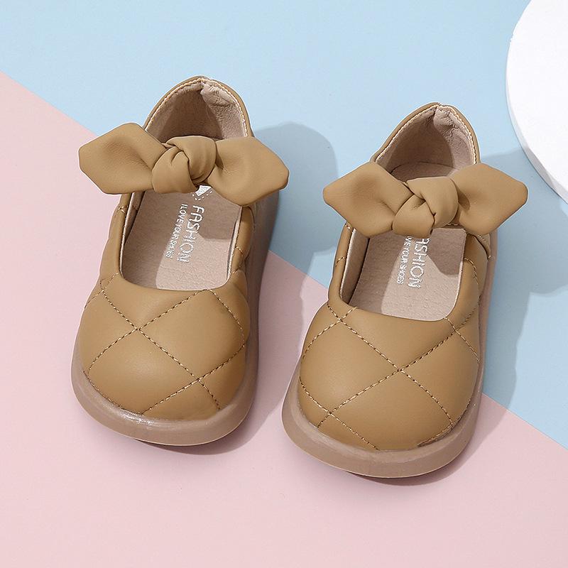 Princess Style Girls' Leather Shoes for 1-3 Year Olds, Breathable and Fashionable Children's Footwear