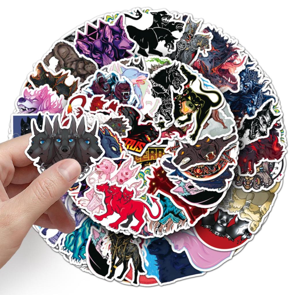 Hellhound Graffiti Stickers: 50PCS Dark Style Horror Decorations for Water Bottles, Phones, Skateboards, and Computers.