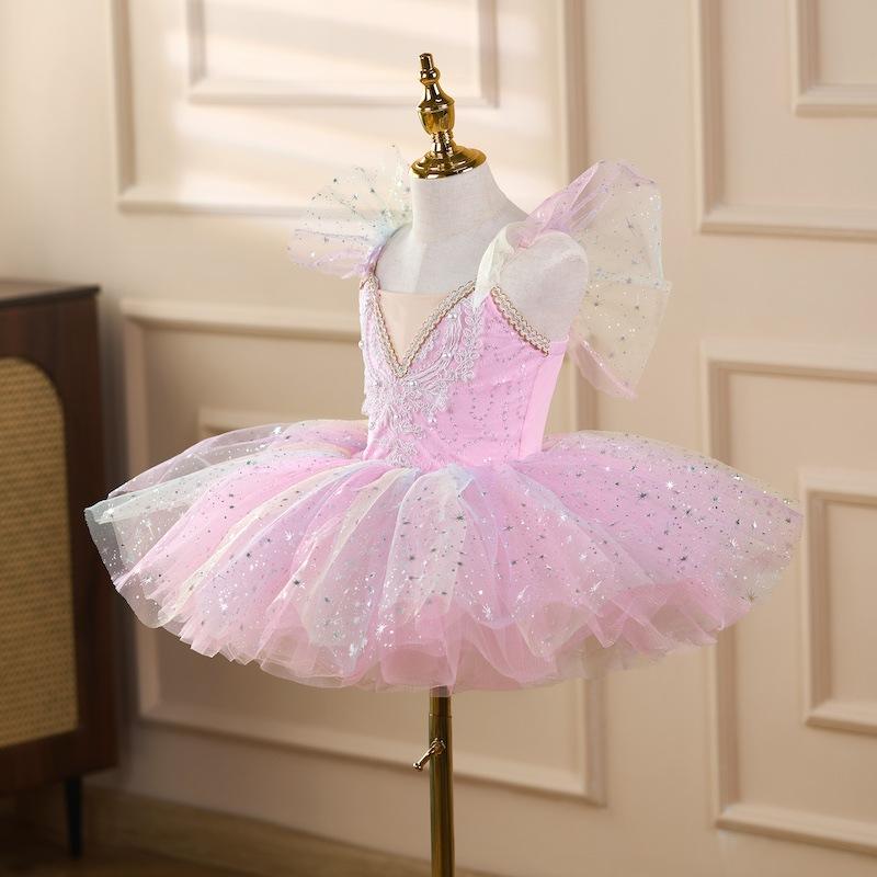 Robe de Ballet pour Enfants Sept Couleurs Filles Enfants Robe Princesse à Sequins Tutu de Ballet Vêtements de Danse Jupes Tutu de Spectacle