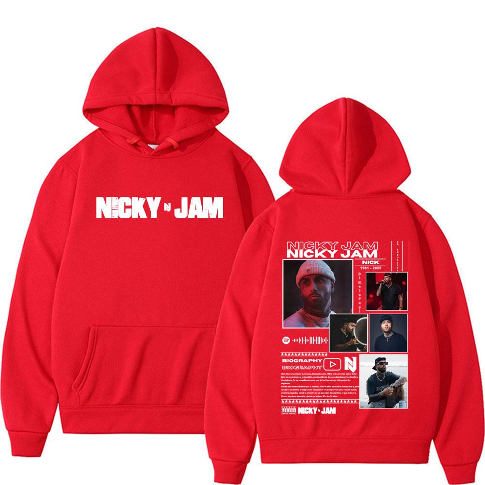 Rapper Nicky Jam Album Tour Hoodie Fan Geschenke Männer Frauen Mode Hip Hop Übergroße Klassische Sweatshirts Gothic Lässige Hoodies