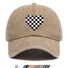 Pc Heart Black And White Checkered Print Baseball Cap Trucker Hat Comfortable And Breathable Fashionable And Aesthetic Cart