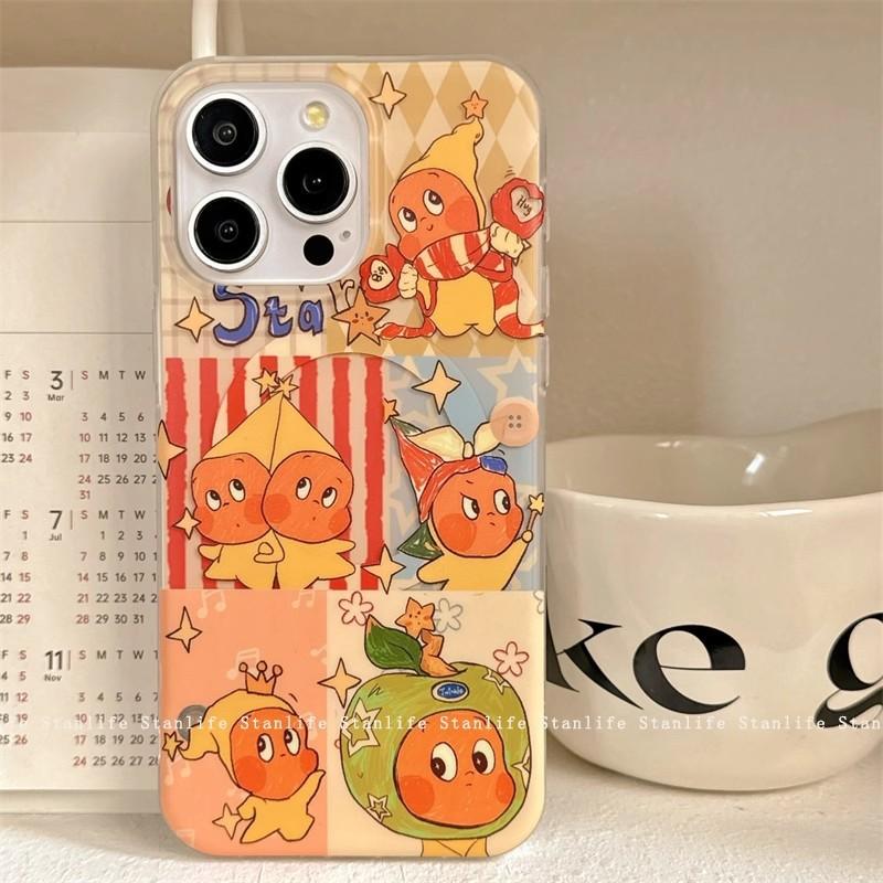 Green Apple Magnetic Candy Star Man's Nose Turning for IPhone16promax Apple 15 Mobile Case 14