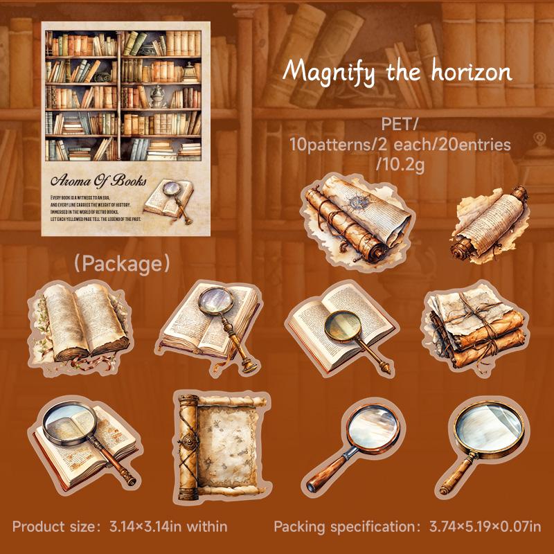 

20 pcs/pack Book Frame Label PET Sticker Scrapbooking Collage Materials DIY Decor Junk Journal Aesthetics Stationery Sticker