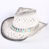 Popular sombrero de vaquero occidental hueco clásico europeo y americano, moda para hombre y mujer, sombrero de paja transpirable para vacaciones, protección solar