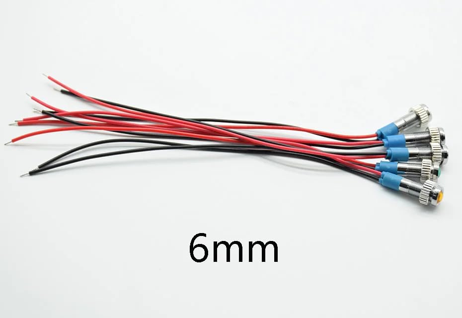 5 szt. Wodoodporne żarówki LED kontrolne | 5 uniwersalnych kolorów | 6mm DC12-24V |