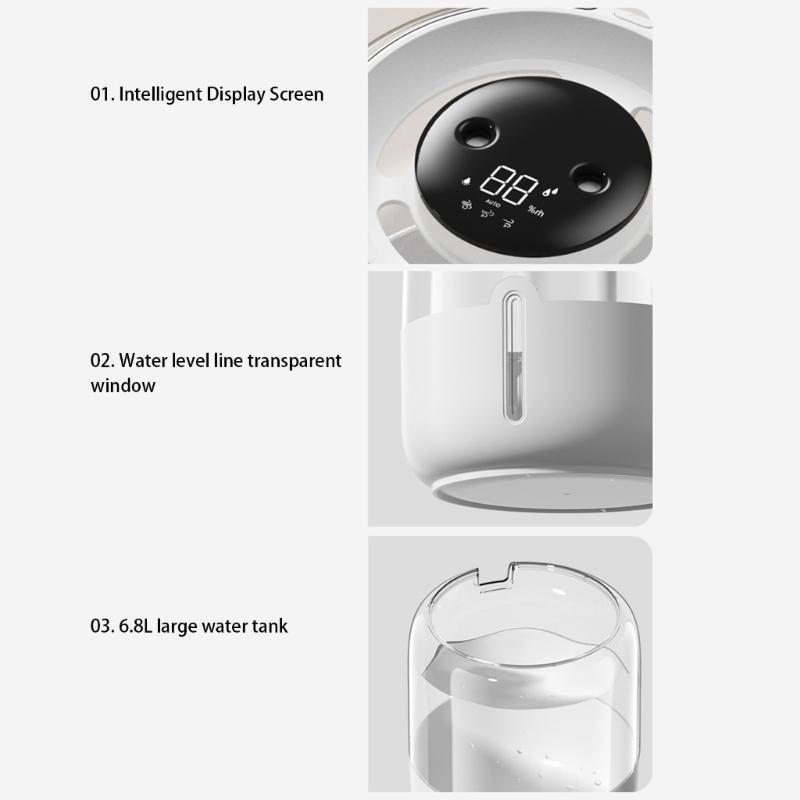 USB Doppel-Sprüh 6,8L Luftbefeuchter mit Nachtlicht Schlafzimmer ätherisches Öl Diffusor Hochkapazitäts Kaltnebelgenerator