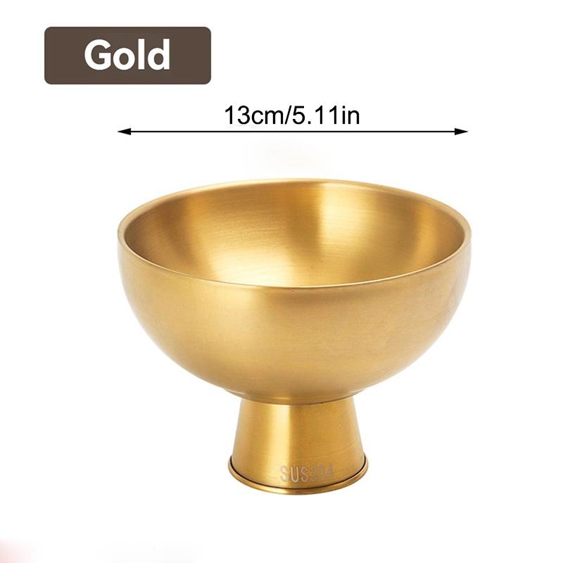Salad Bowl Food Grade Ice Cream Dessert Cup Golden Silver Stylish Household Tableware for Outdoor Events