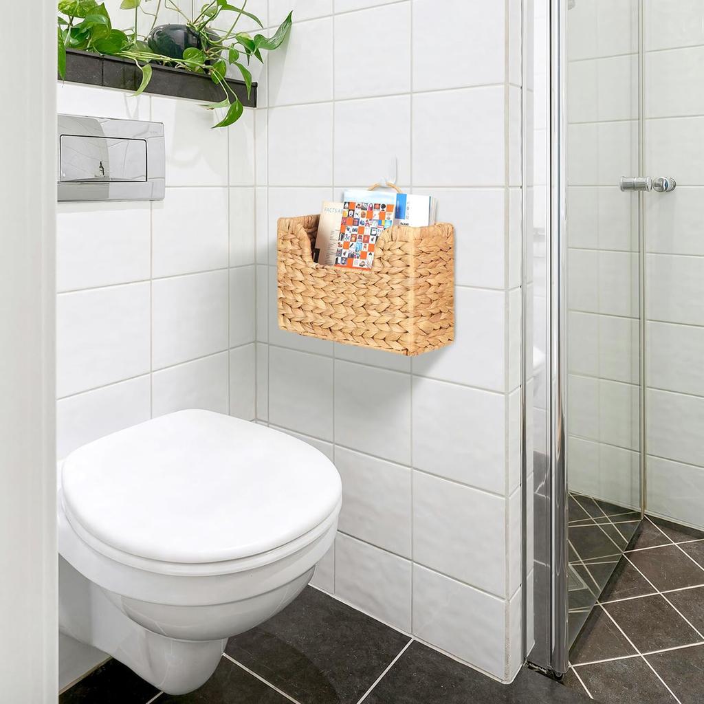 Kürbisranke Gewebter Wandbehang Aufbewahrungskorb Rattan Zeitschriftenständer Heimdeko für Wohnzimmer Schlafzimmer