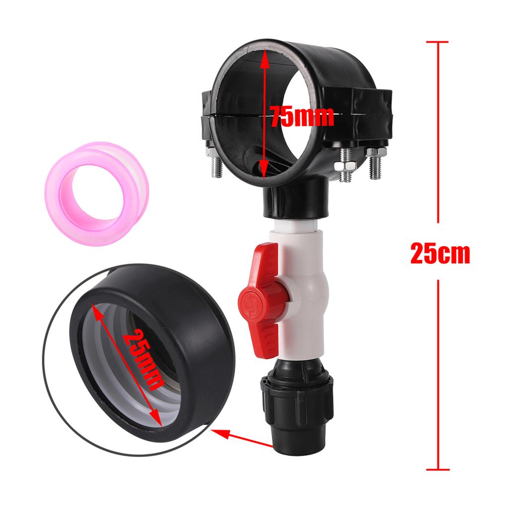 Clip Saddle Drain Connector Pe Main Pipe Repair Parts 75mm To 27mm/75mm Diverter Valve Agricultural Garden Water Connector