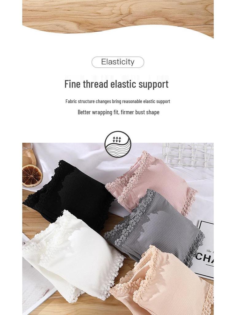 Elegant Lace Anti-Exposure One-Shoulder Strapless Women's Bandeau Top