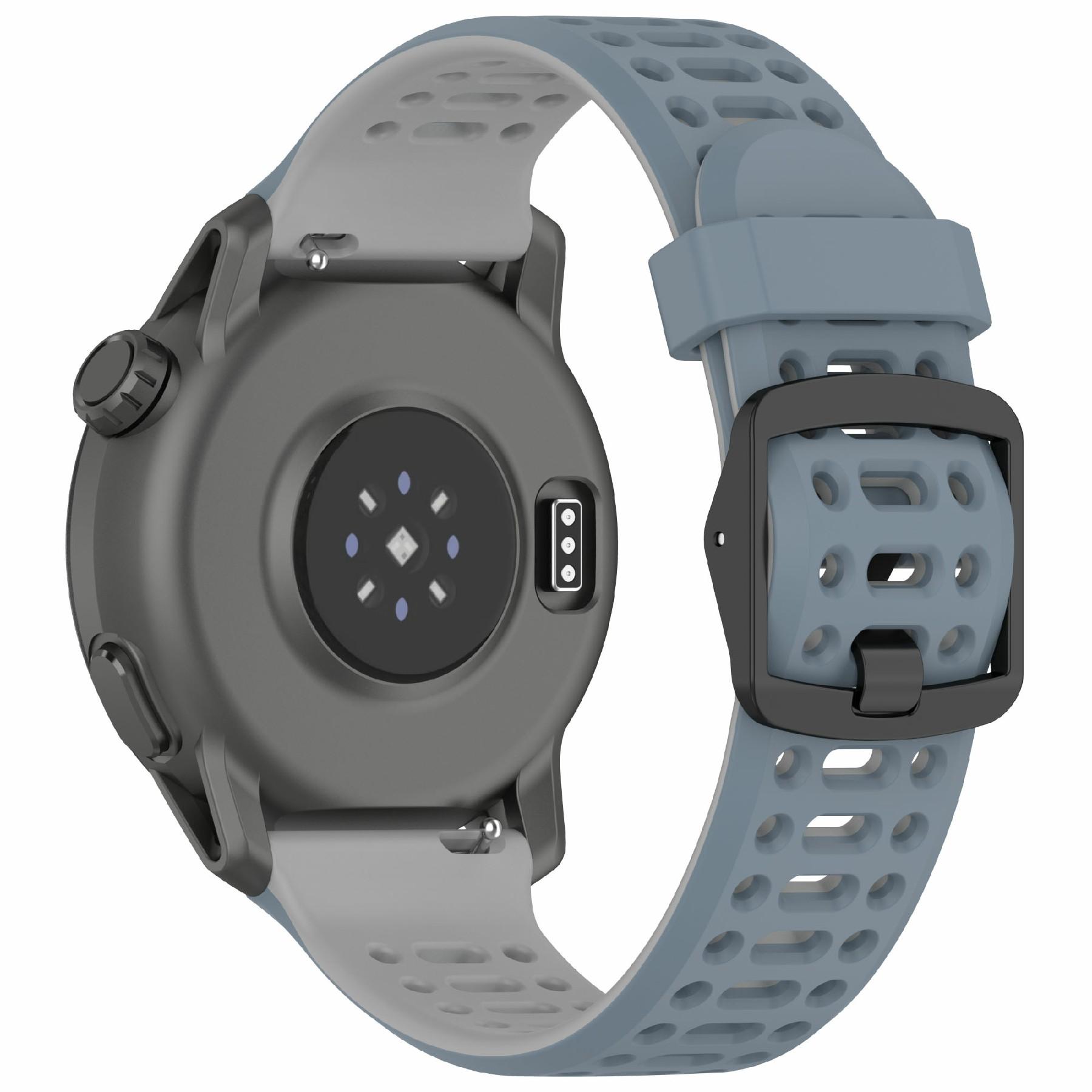 

Для Coros Pace 2/Apex 2/Apex 42 мм Ремни 20 мм Двухцветный Силиконовый Ремешок для Часов Blue/Grey