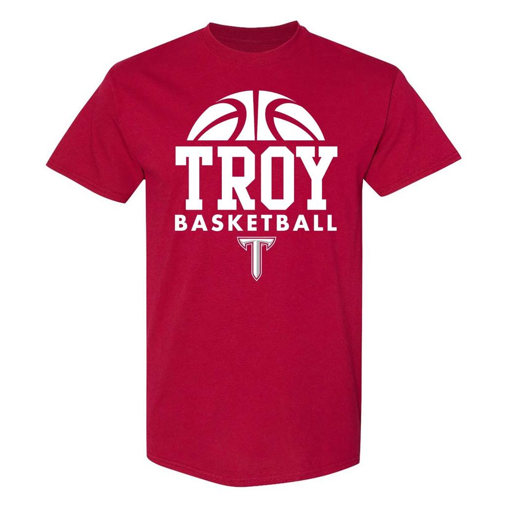 Troy Trojans Basketball Hype T-Shirt - Cardinal