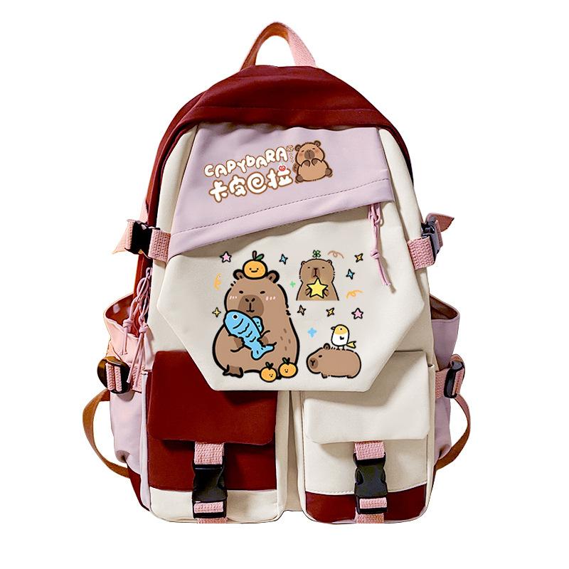 Kapibara's New Student Schoolbag, Personalized Fun Printing Trend, Campus Leisure Burden Reduction Backpack